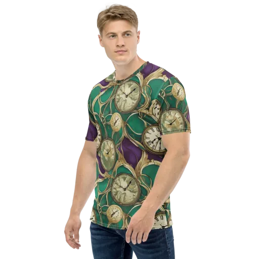 Horological Garden on a Men's Crew Neck T-Shirt