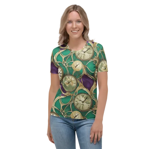 Horological Garden on a Women's Crew Neck T-Shirt