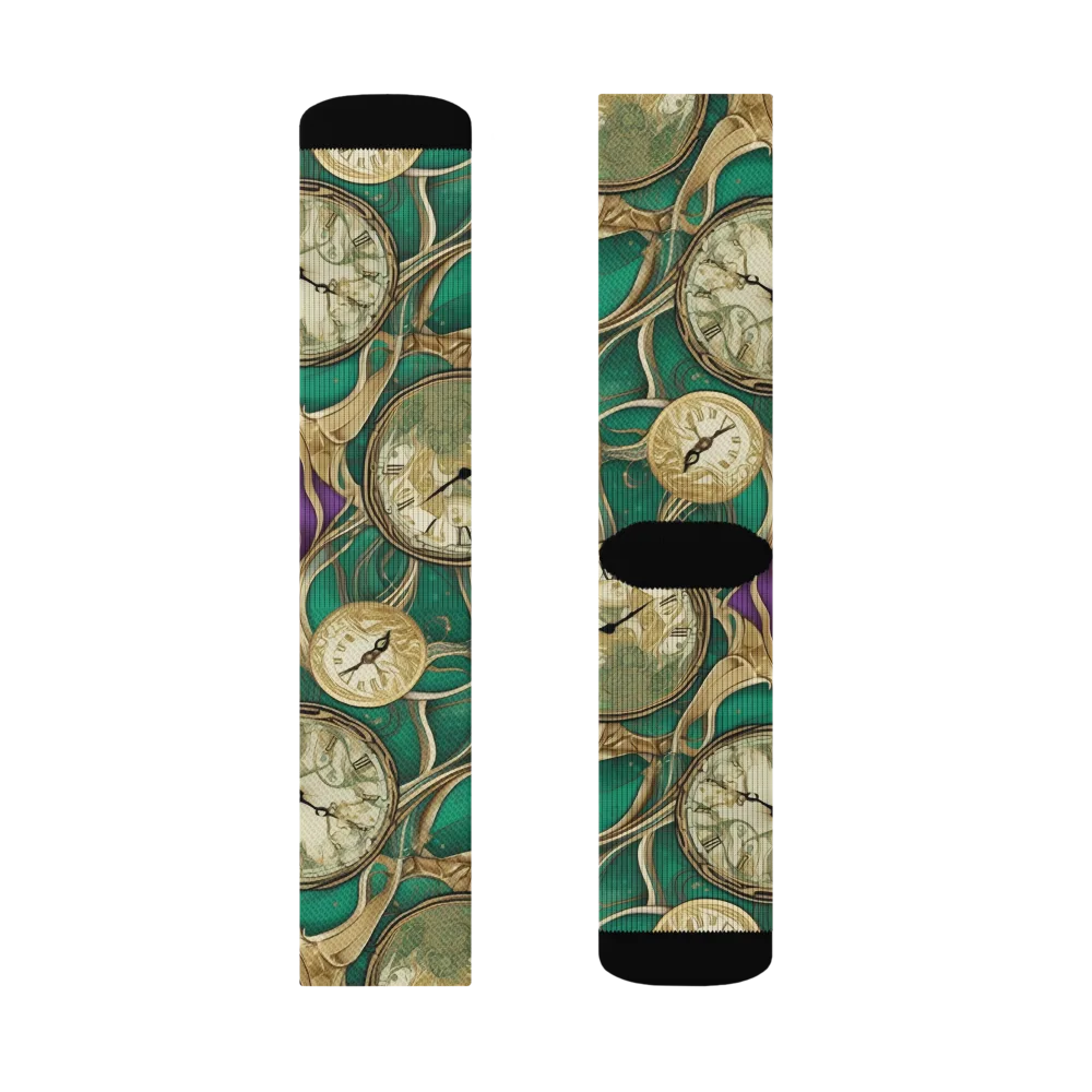 Horological Garden on Socks — Left Sock