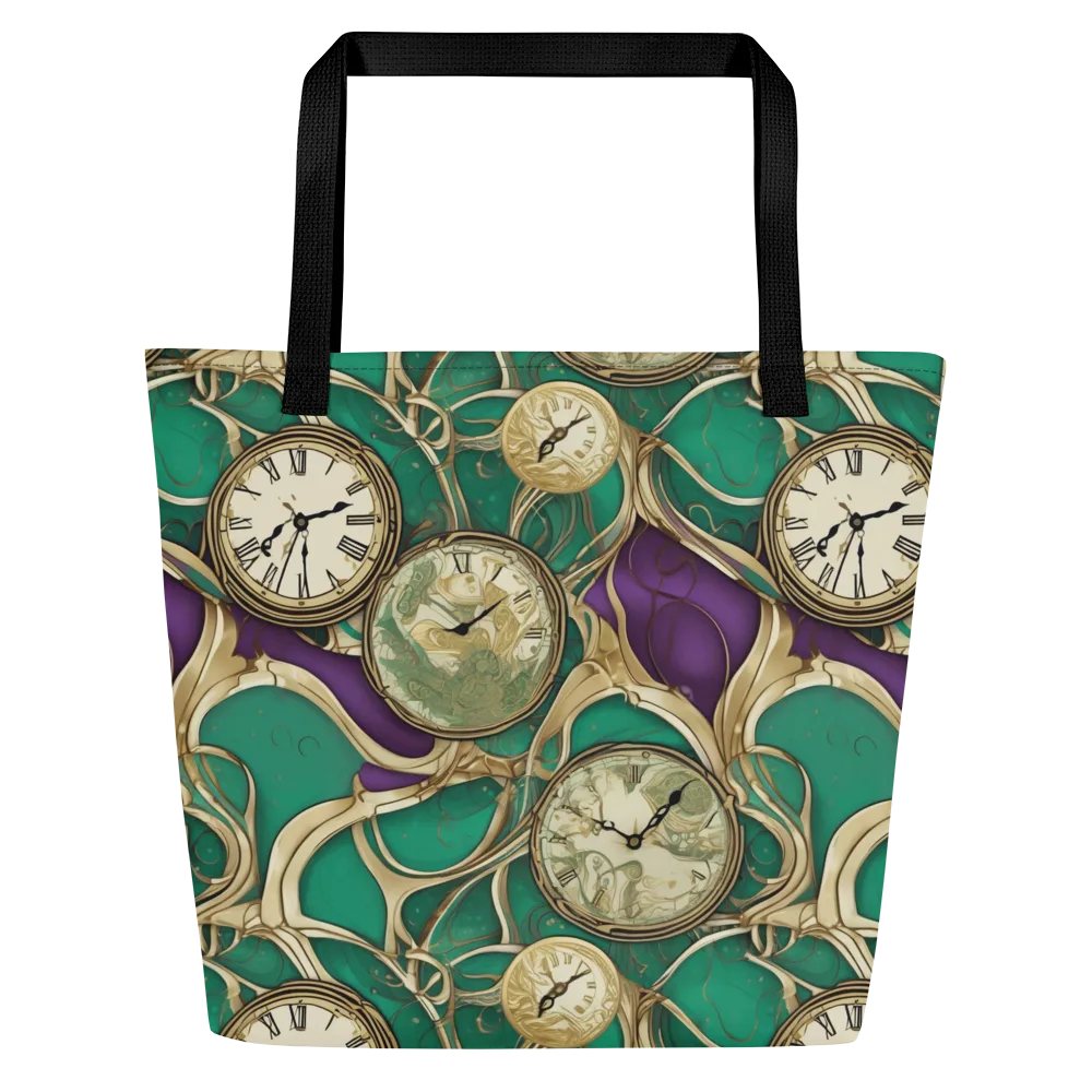 Horological Garden on Large Tote Bag W/ Pocket — Front