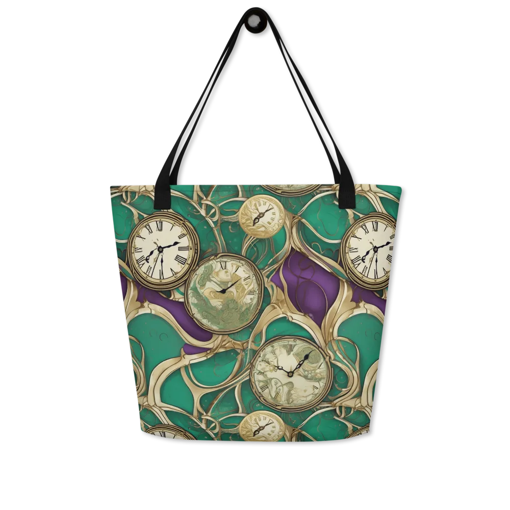 Horological Garden on Large Tote Bag W/ Pocket — Front