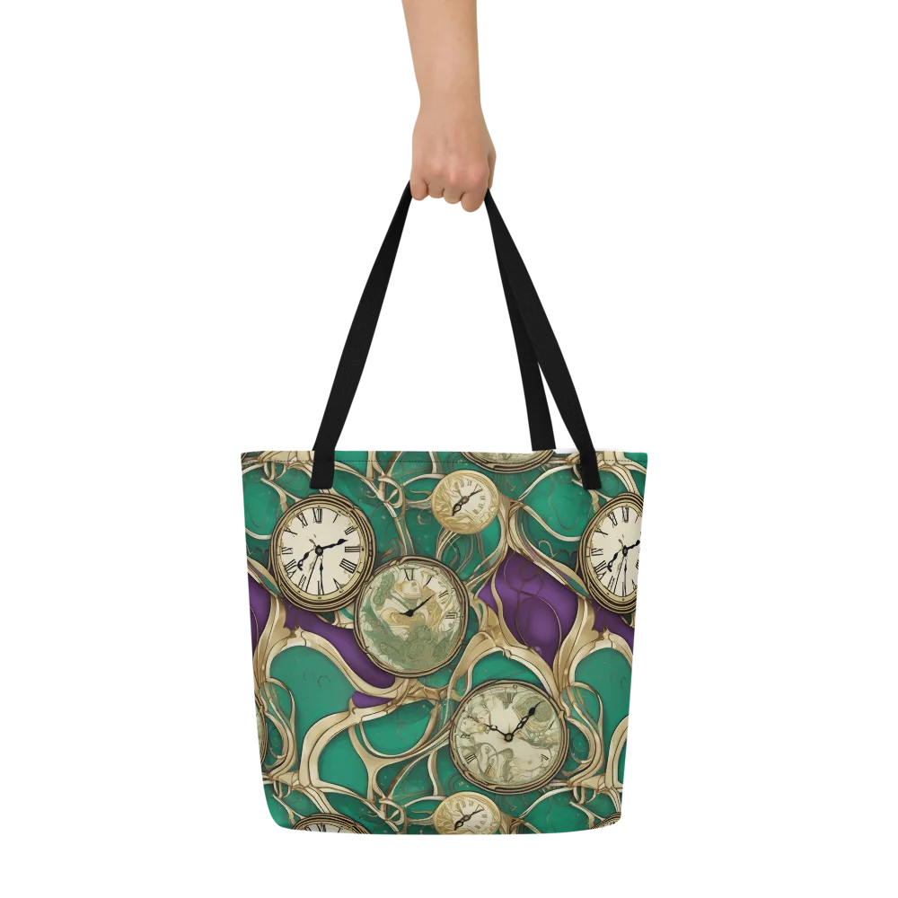 Horological Garden on Large Tote Bag W/ Pocket — Front