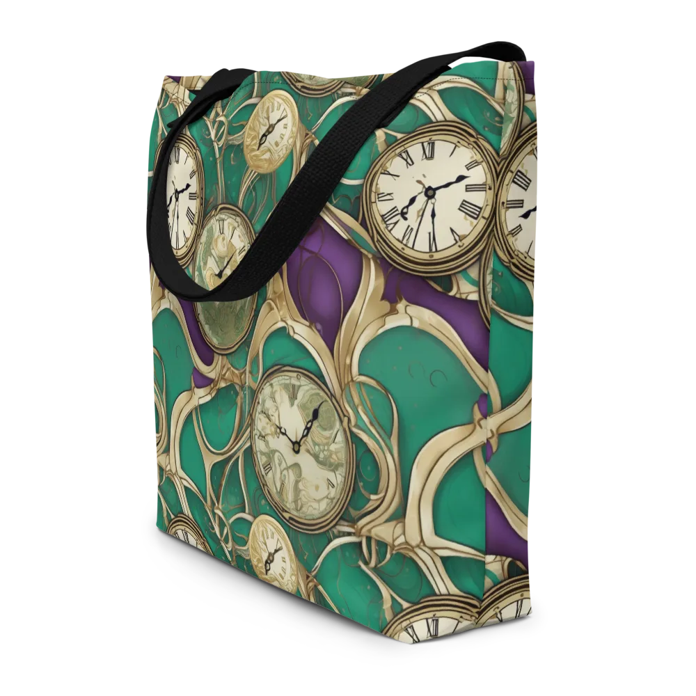Horological Garden on Large Tote Bag W/ Pocket — Front