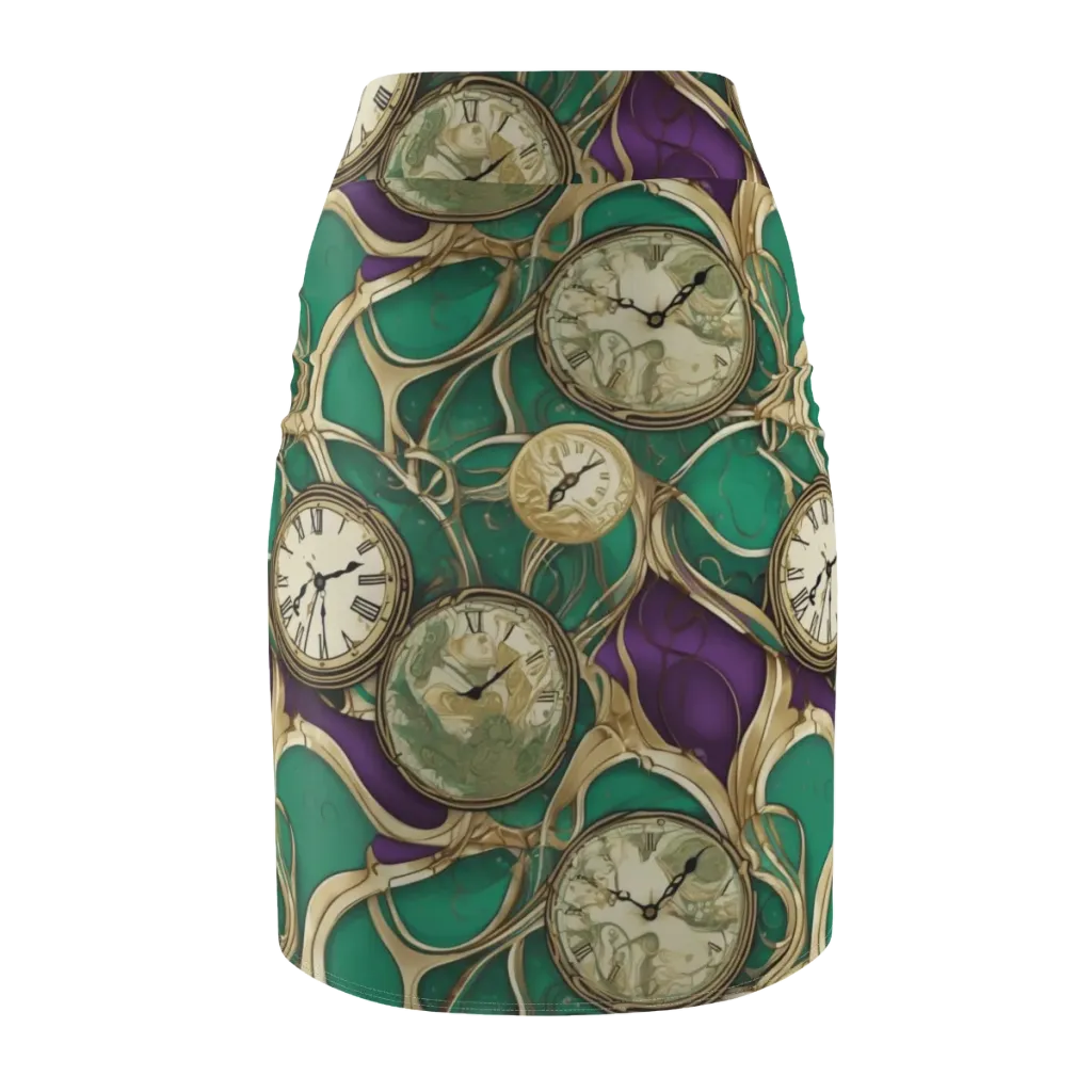 Horological Garden on Pencil Skirt — Back