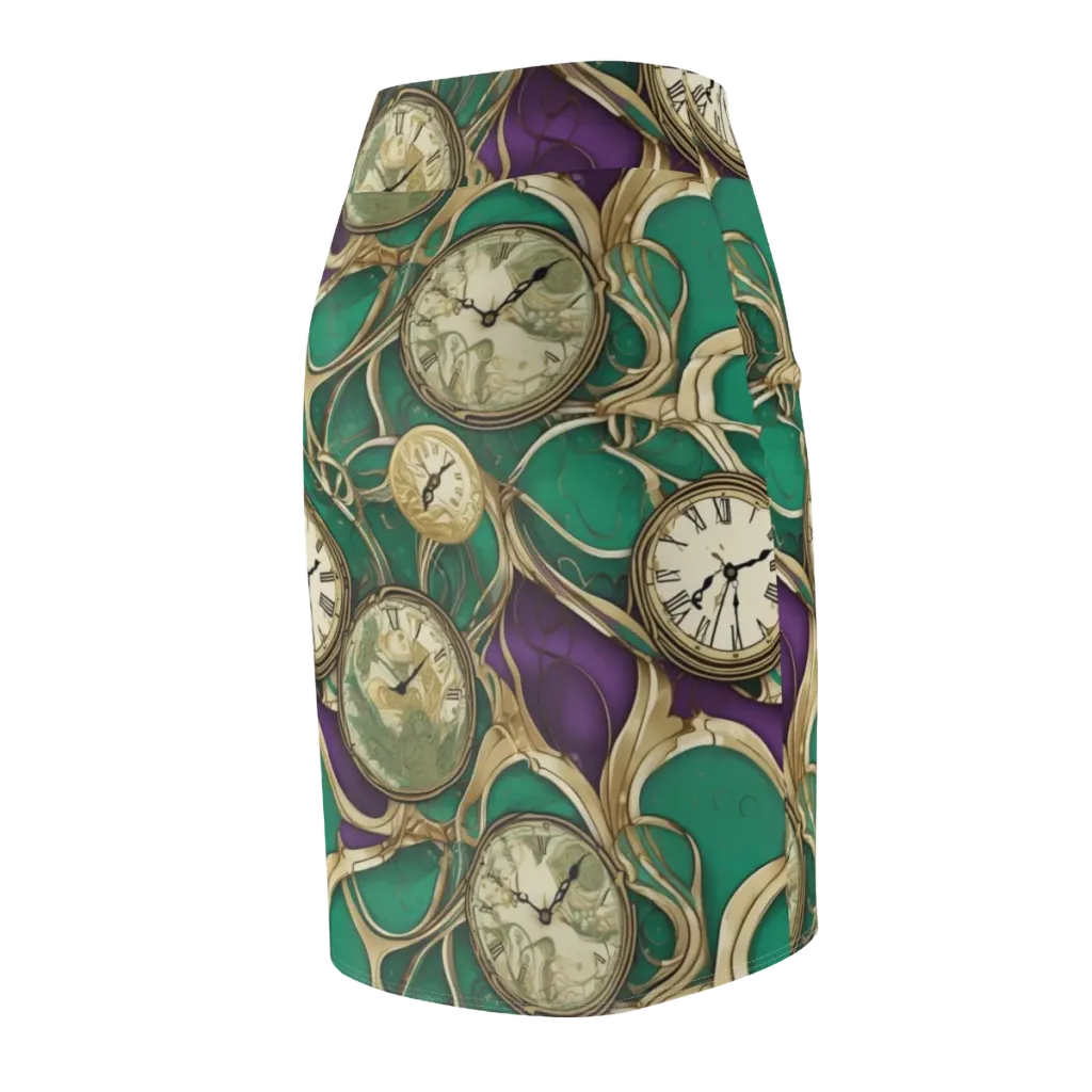 Horological Garden on Pencil Skirt — Back Side