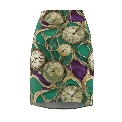 Horological Garden on a Pencil Skirt