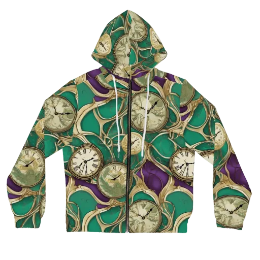 Horological Garden on a Women's Full-Zip Hoodie
