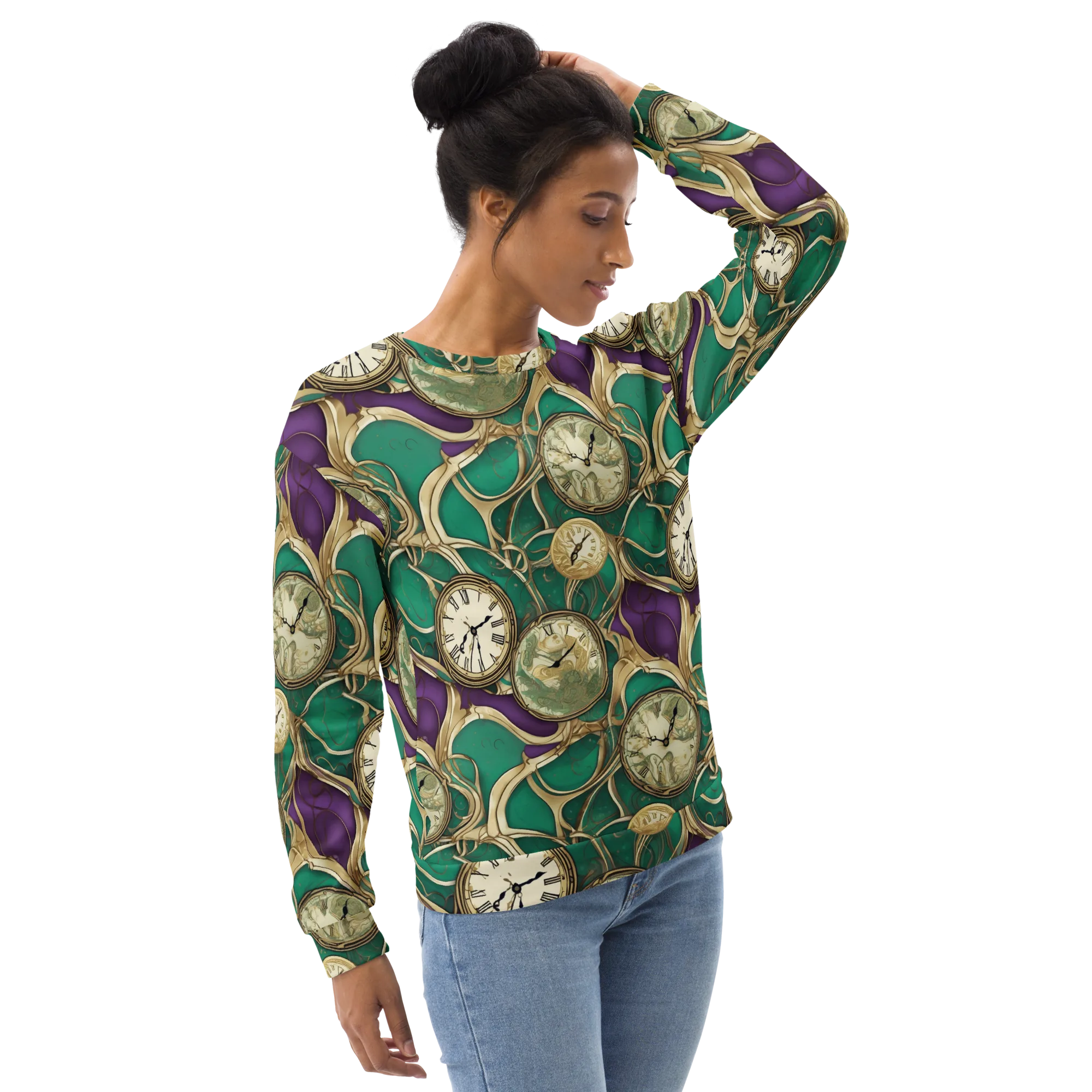Horological Garden on Sweatshirt — Right Front
