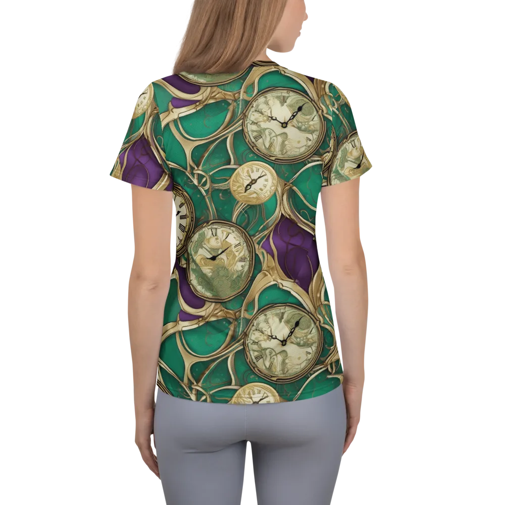 Horological Garden on Women's Athletic T-Shirt — Back