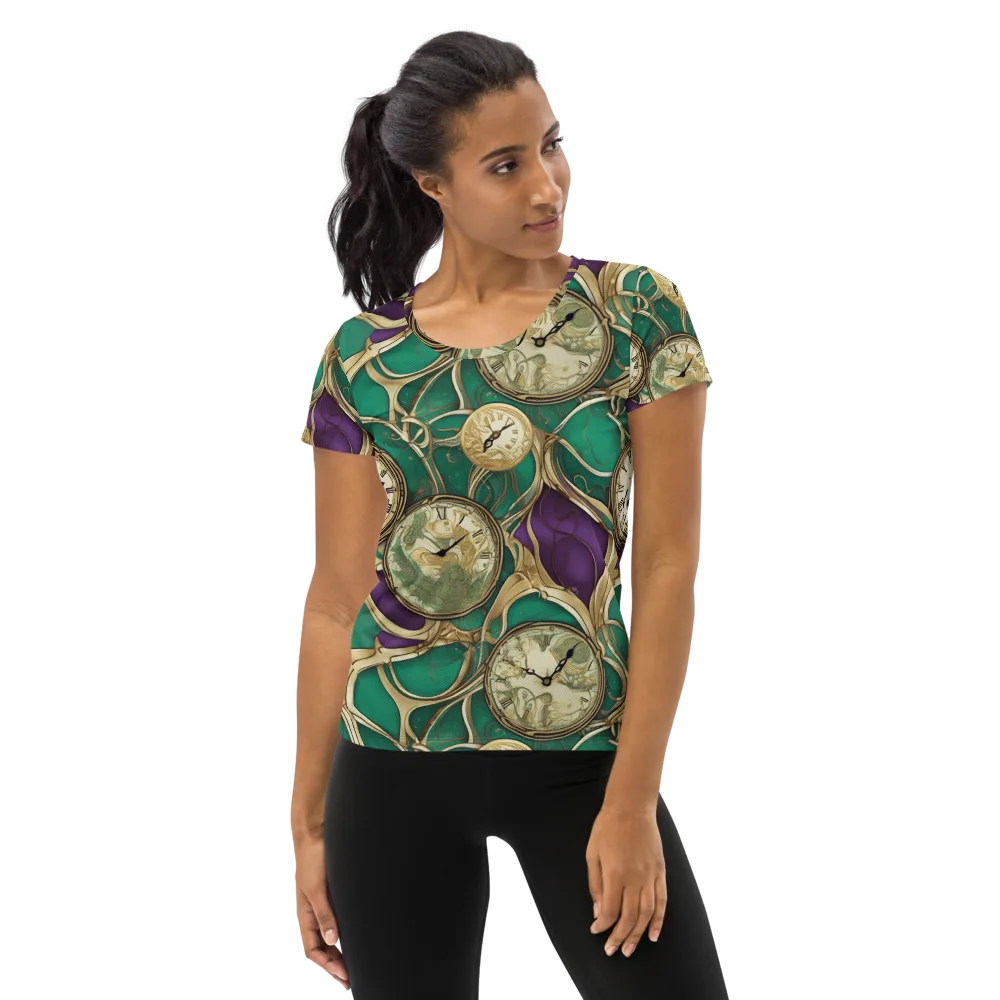 Horological Garden on Women's Athletic T-Shirt — Front