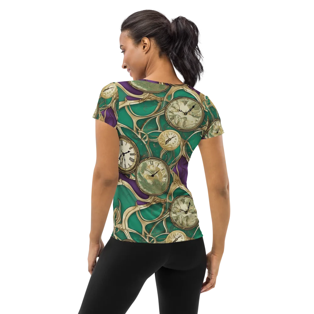 Horological Garden on Women's Athletic T-Shirt — Back