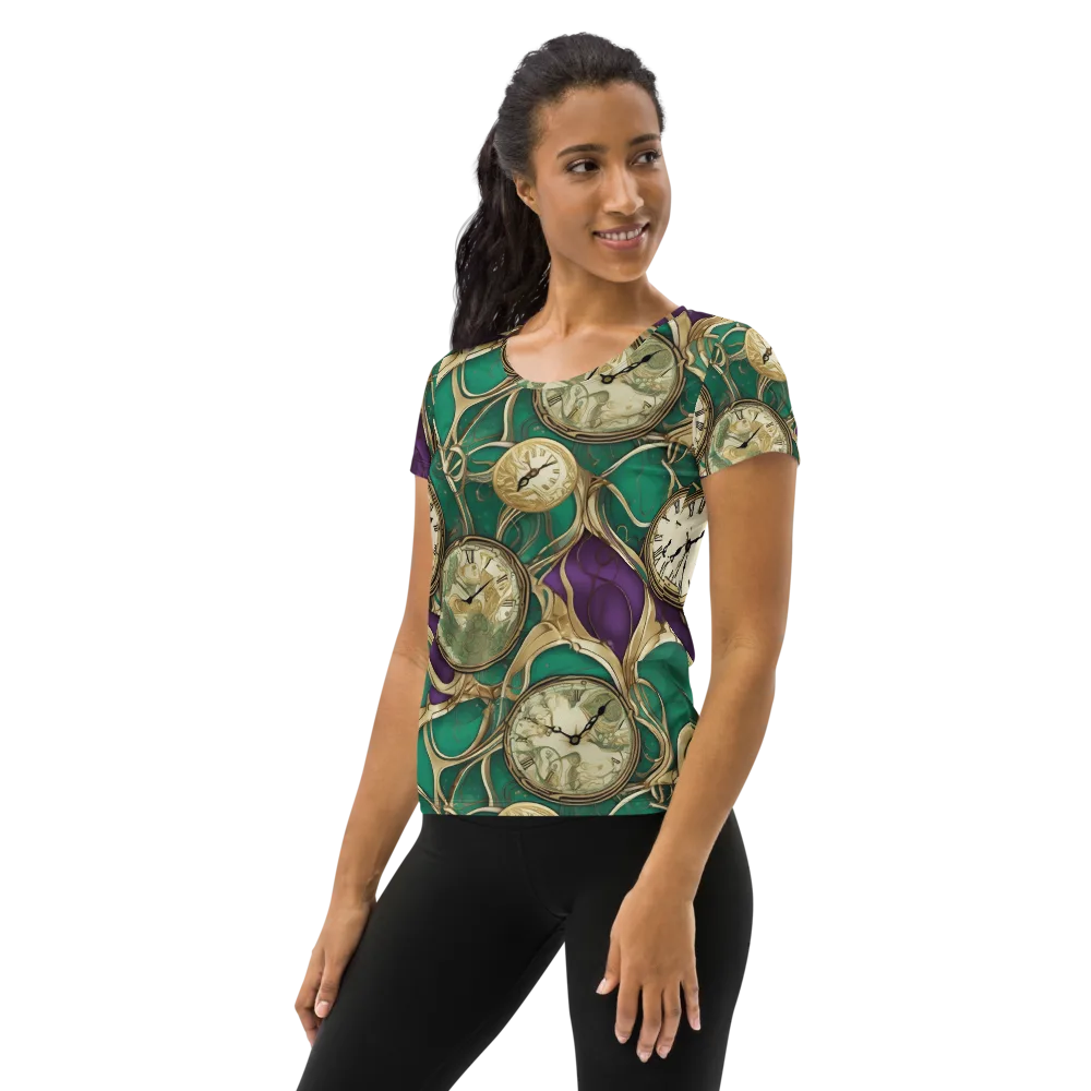 Horological Garden on Women's Athletic T-Shirt — Left