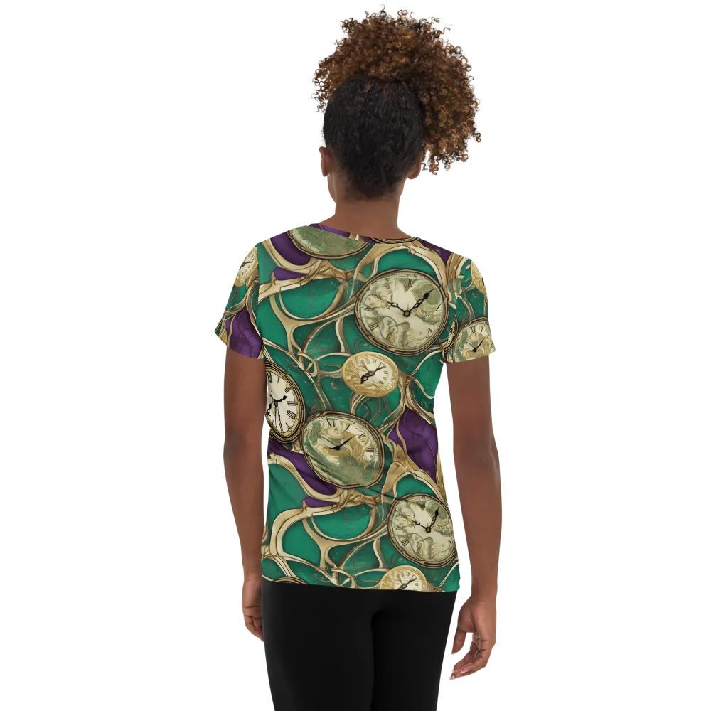 Horological Garden on Women's Athletic T-Shirt — Back