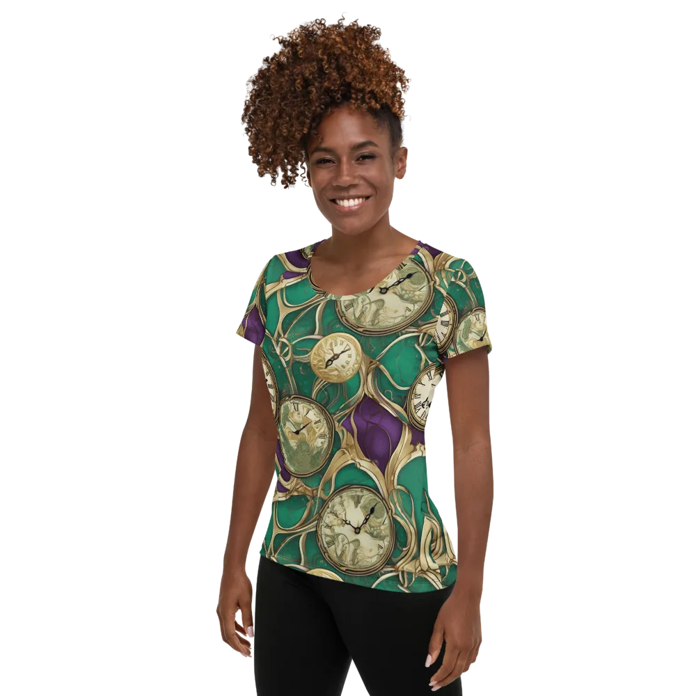 Horological Garden on Women's Athletic T-Shirt — Left