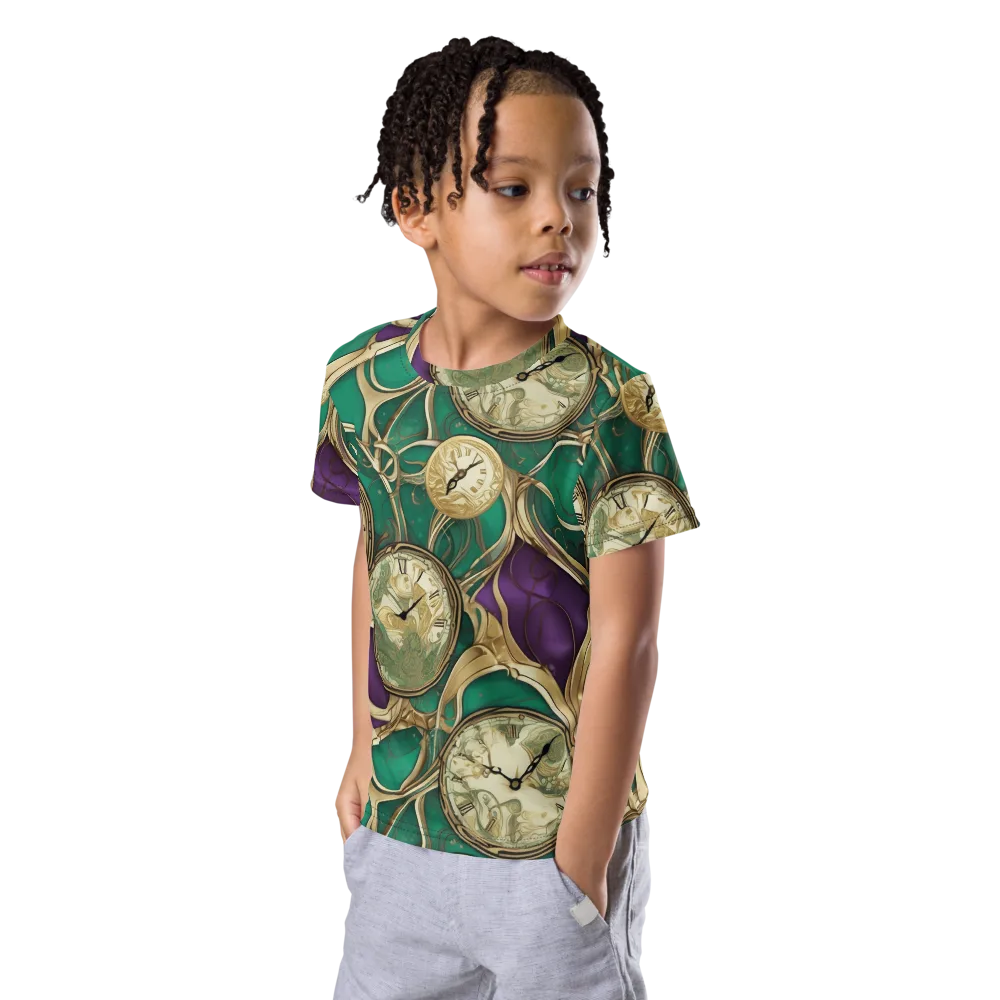 Horological Garden on Kids Crew Neck T-Shirt — Left Front