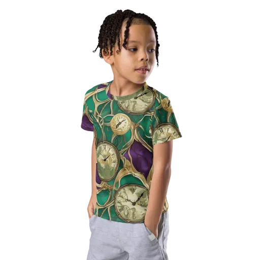 Horological Garden on a Kids Crew Neck T-Shirt