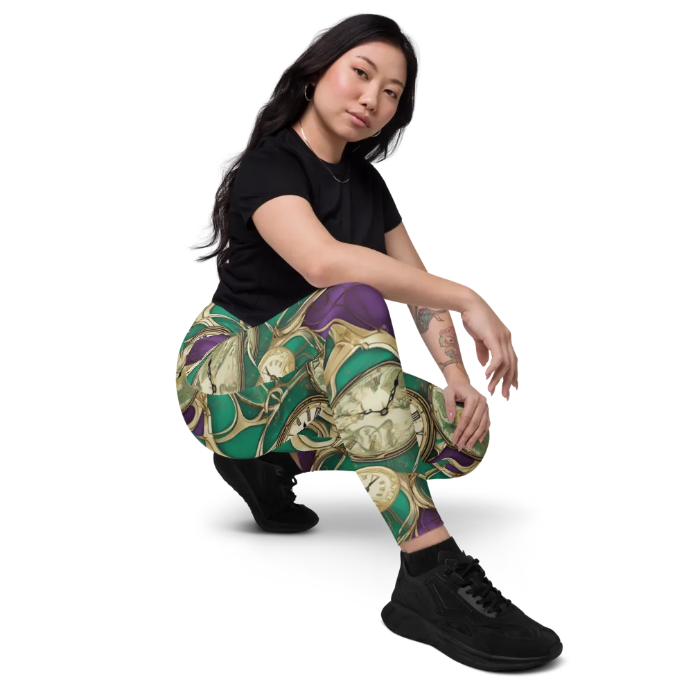 Horological Garden on Leggings with Pockets — Right Front