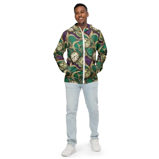 Horological Garden on a Men's Windbreaker