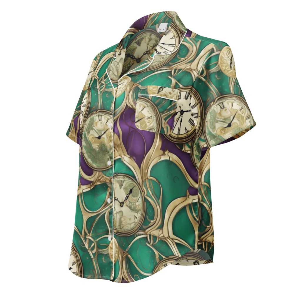 Horological Garden on Women's Short Sleeve Pajama Top — Left Front