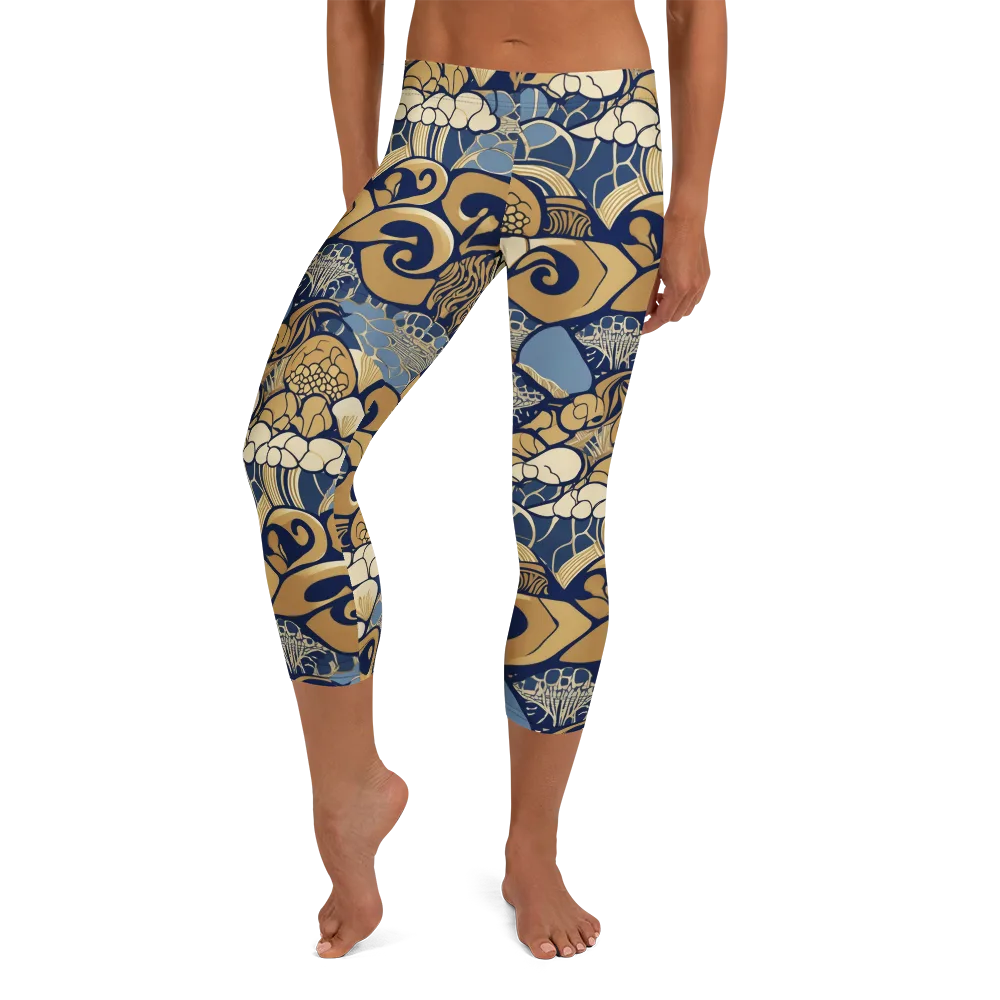 Art Nouveau Reef on Capri Leggings — Front