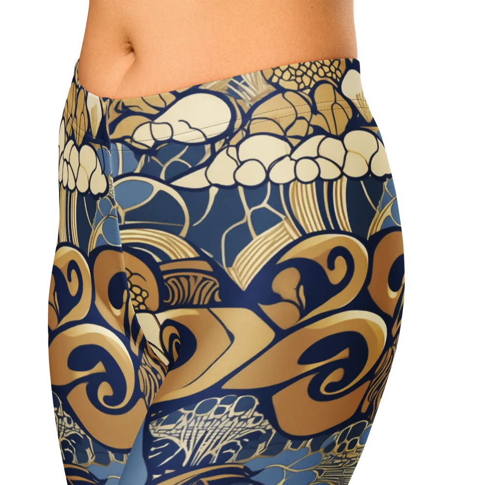 Art Nouveau Reef on Capri Leggings — Zoomed-in