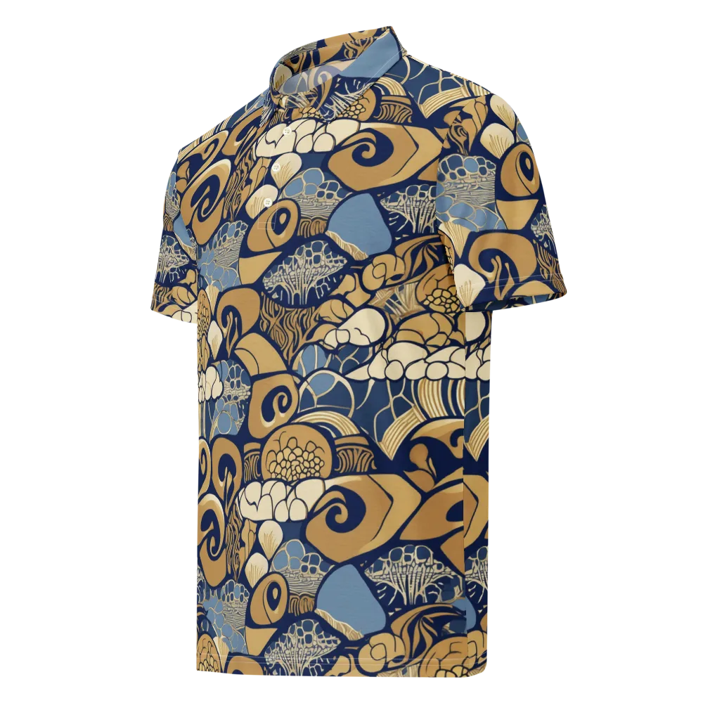 Art Nouveau Reef on Men's Slim Fit Polo Shirt — Left Front