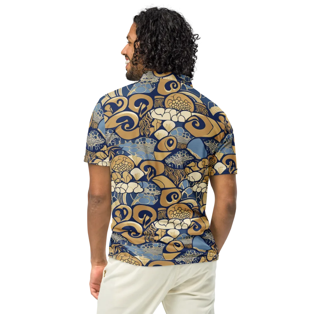 Art Nouveau Reef on Men's Slim Fit Polo Shirt — Back