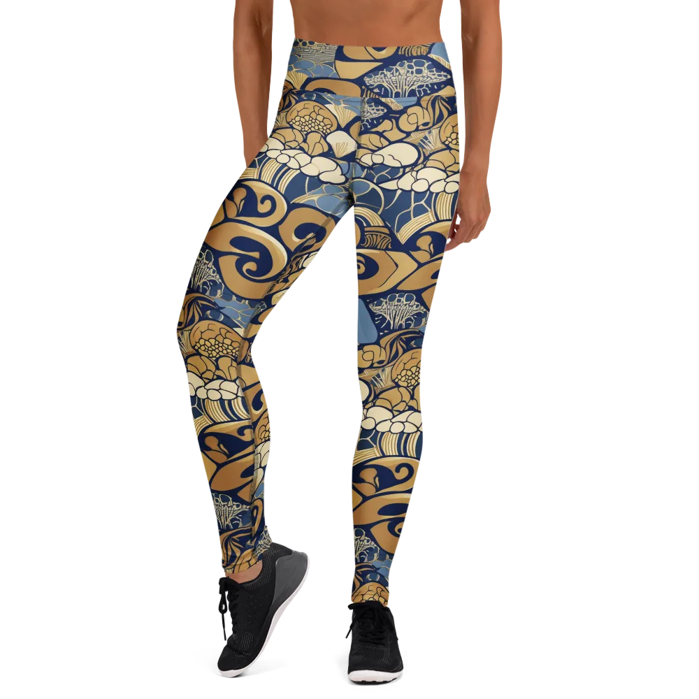Art Nouveau Reef on Yoga Leggings — Front