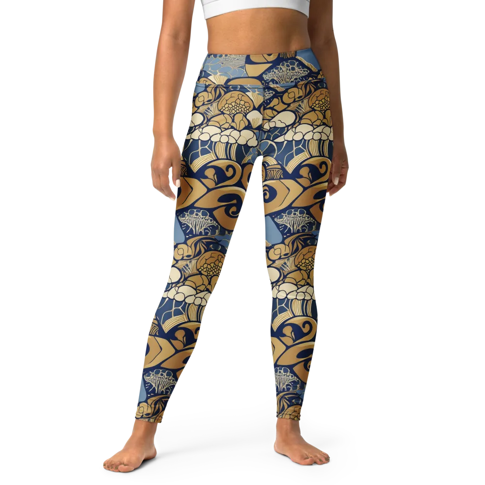 Art Nouveau Reef on Yoga Leggings — Front