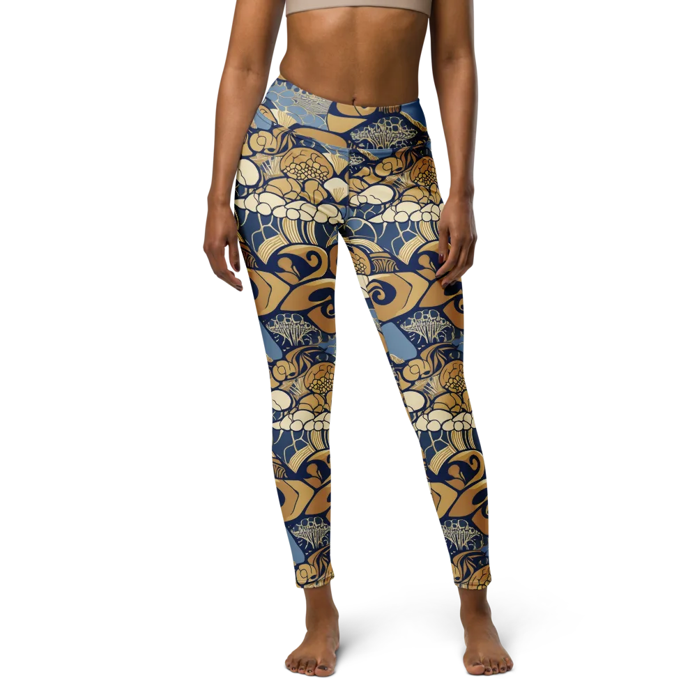 Art Nouveau Reef on Yoga Leggings — Front