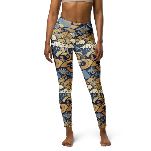 Art Nouveau Reef on a Yoga Leggings