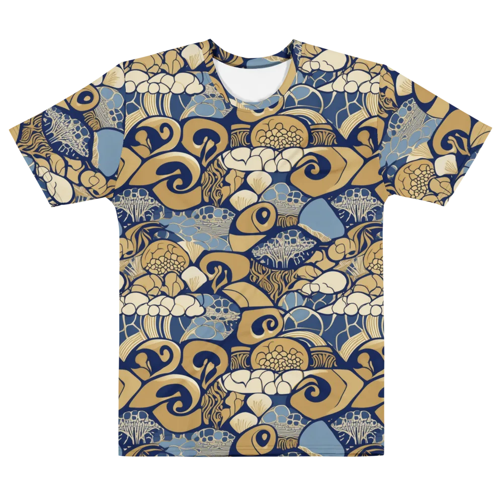 Art Nouveau Reef on Men's Cotton Crew Neck T-Shirt — Front