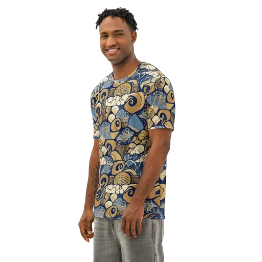 Art Nouveau Reef on a Men's Cotton Crew Neck T-Shirt