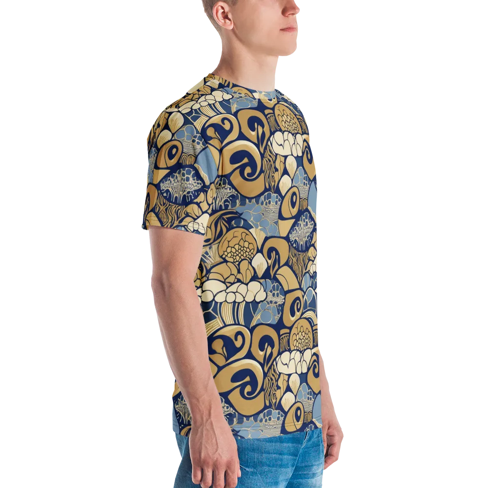 Art Nouveau Reef on Men's Crew Neck T-Shirt — Right
