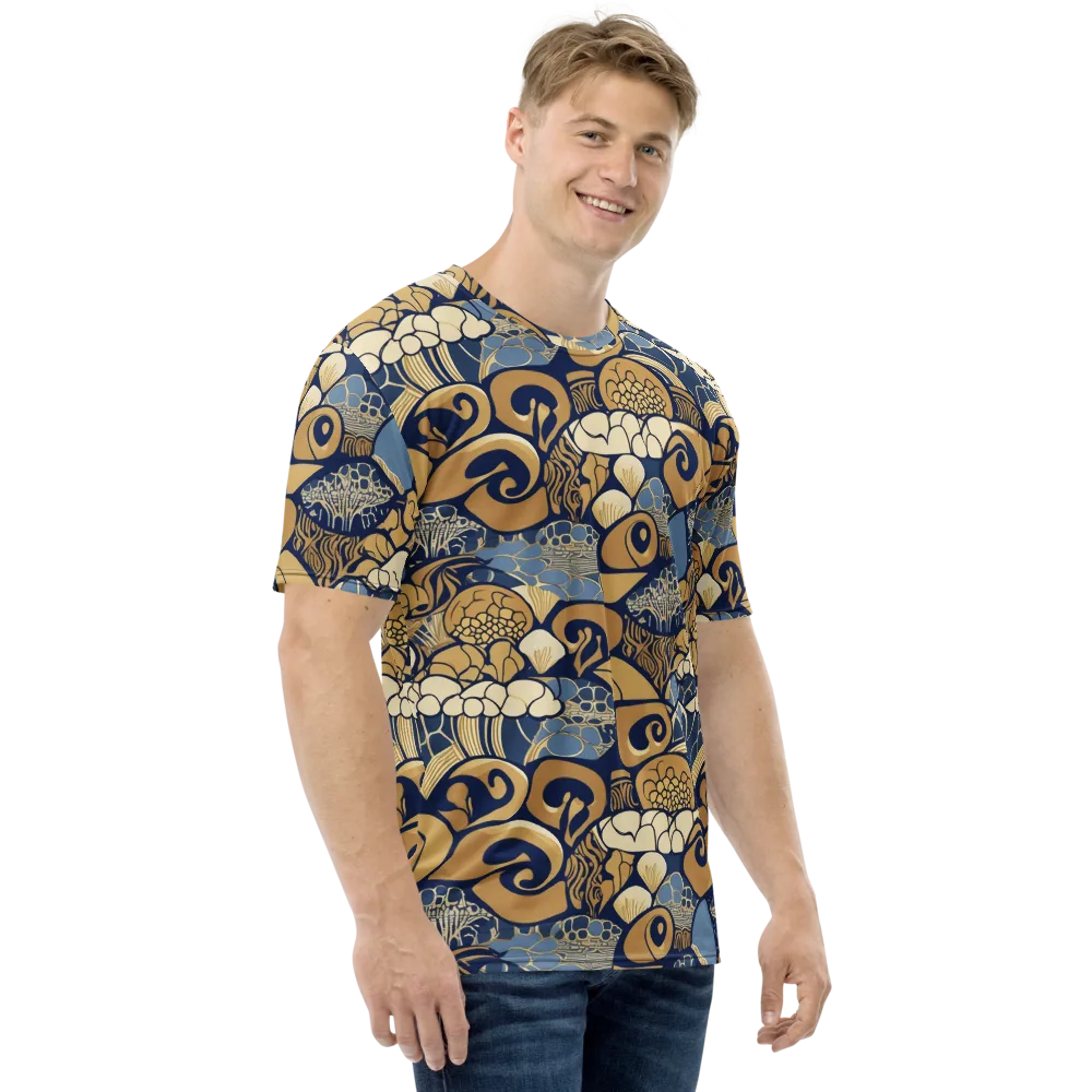 Art Nouveau Reef on Men's Crew Neck T-Shirt — Right