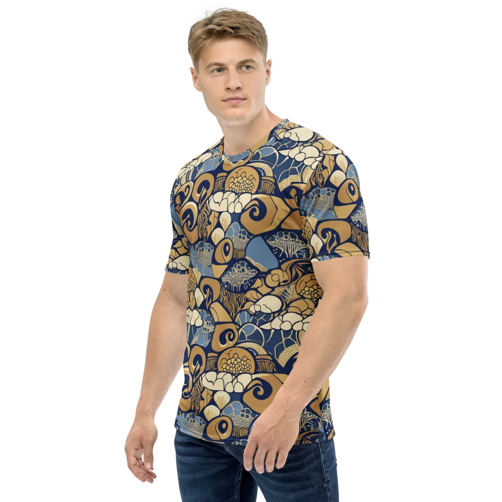 Art Nouveau Reef on Men's Crew Neck T-Shirt — Left