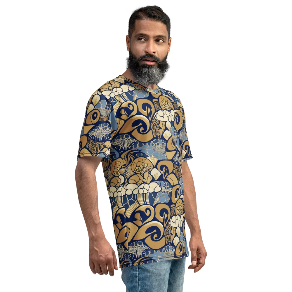 Art Nouveau Reef on Men's Crew Neck T-Shirt — Right