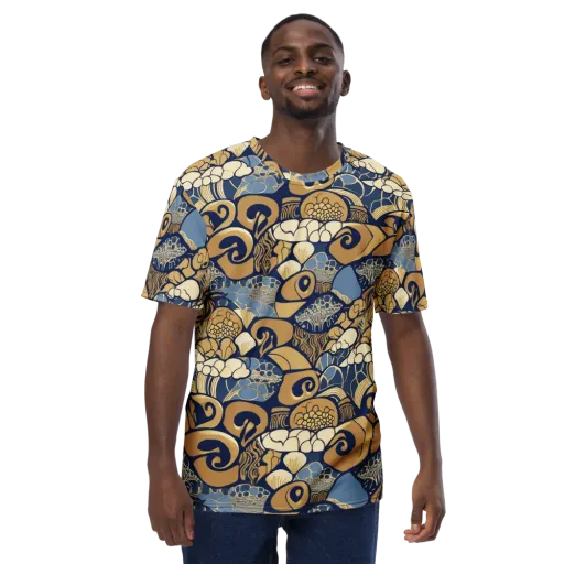 Art Nouveau Reef on a Men's Crew Neck T-Shirt