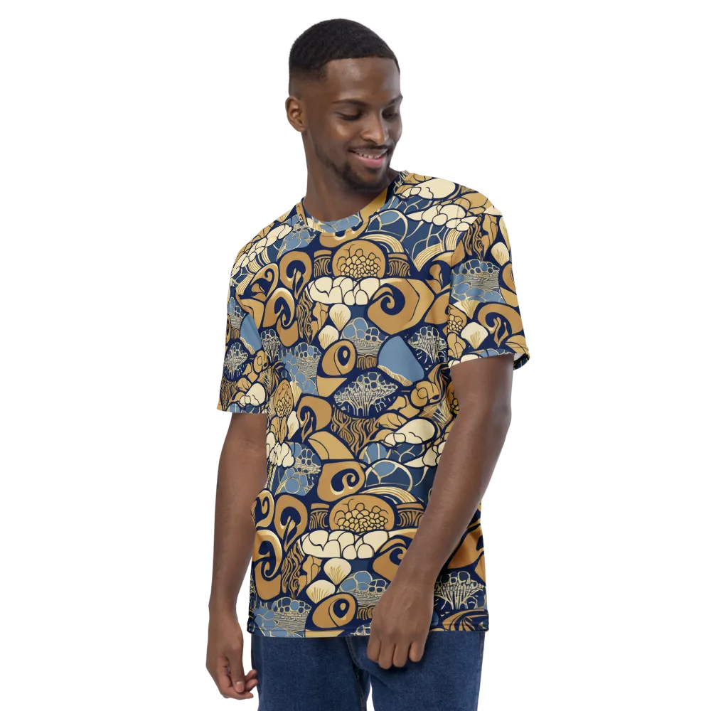Art Nouveau Reef on Men's Crew Neck T-Shirt — Left