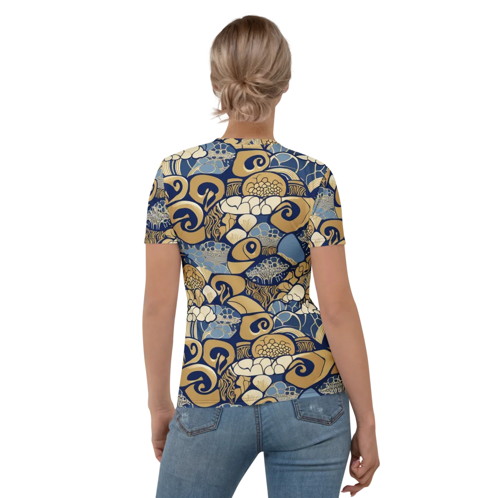 Art Nouveau Reef on Women's Crew Neck T-Shirt — Back