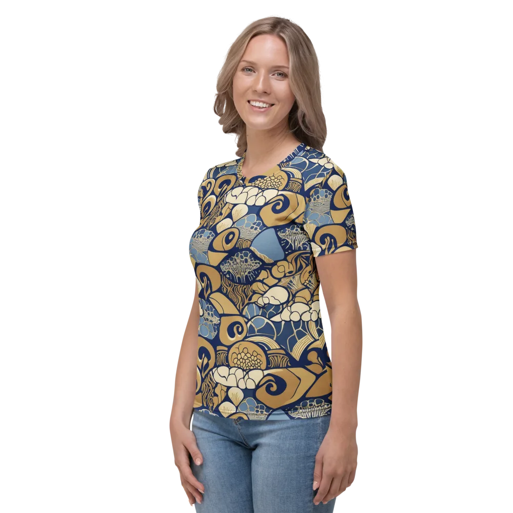 Art Nouveau Reef on Women's Crew Neck T-Shirt — Left