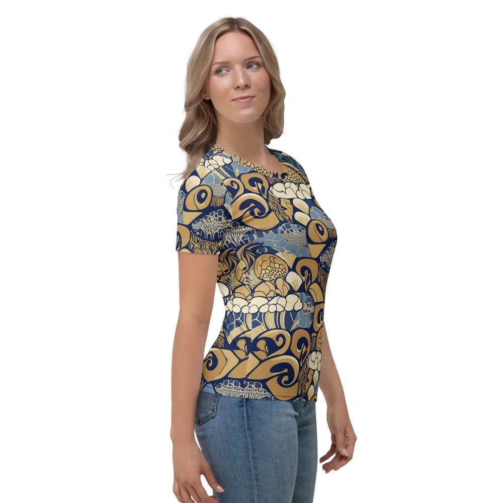 Art Nouveau Reef on Women's Crew Neck T-Shirt — Right