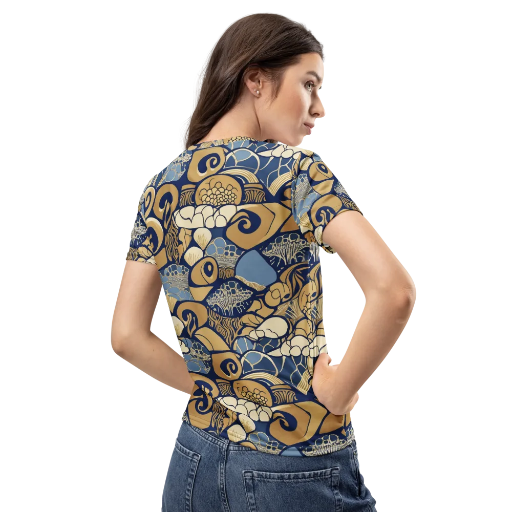 Art Nouveau Reef on Women's Crew Neck T-Shirt — Back