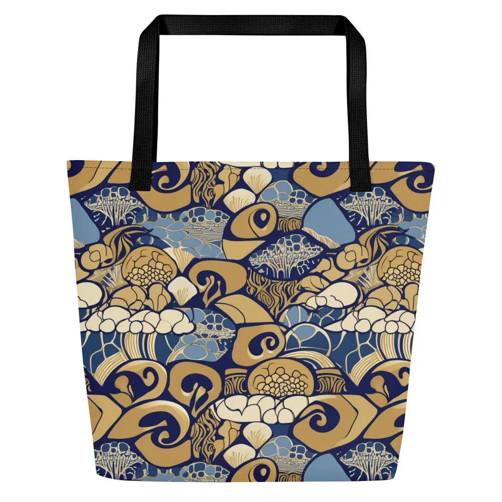 Art Nouveau Reef on Large Tote Bag W/ Pocket — Front