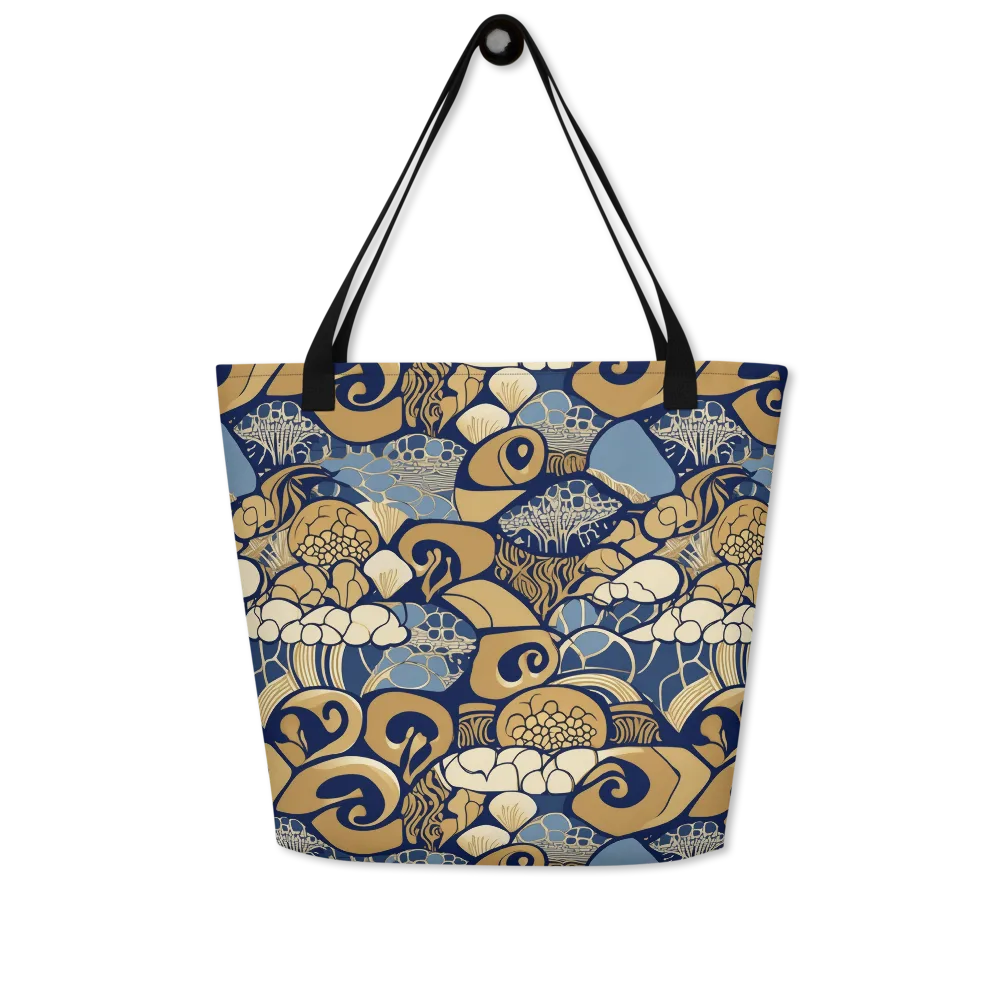 Art Nouveau Reef on Large Tote Bag W/ Pocket — Front