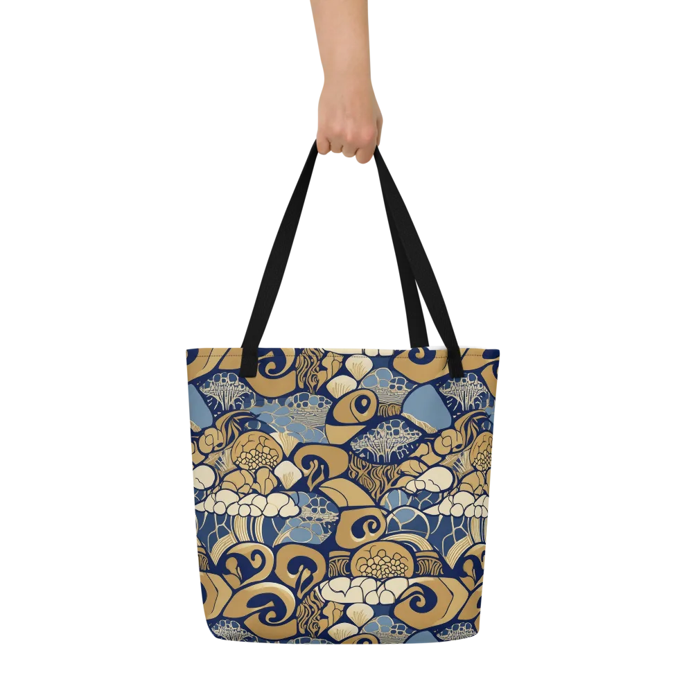 Art Nouveau Reef on Large Tote Bag W/ Pocket — Front