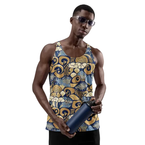 Art Nouveau Reef on a Men's Tank Top
