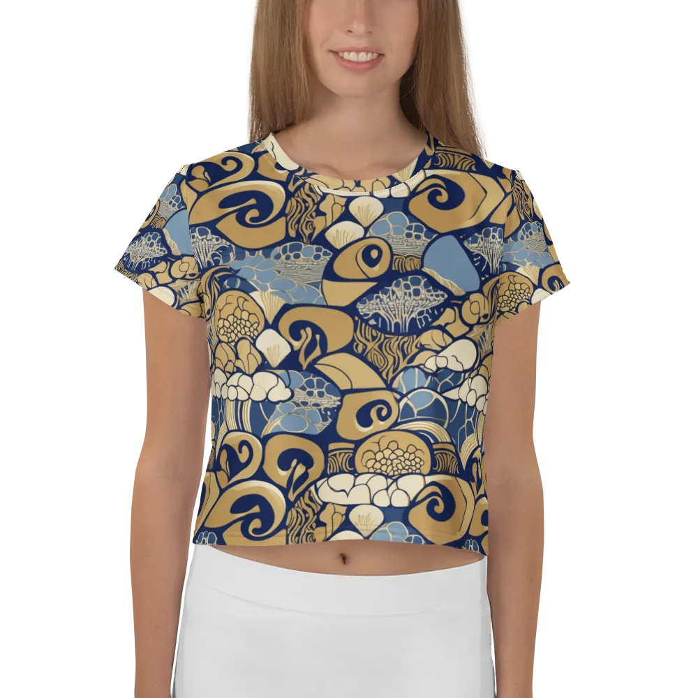 Art Nouveau Reef on Crop Tee — Front