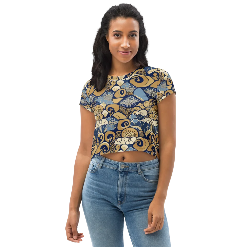Art Nouveau Reef on Crop Tee — Front