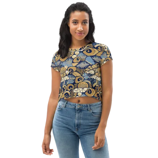 Art Nouveau Reef on a Crop Tee